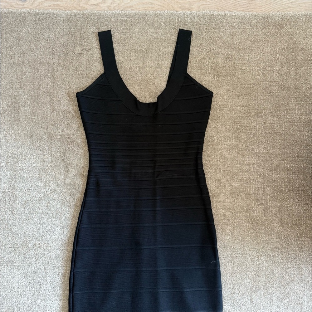 Herve Leger Black Bodycon Mini Dress